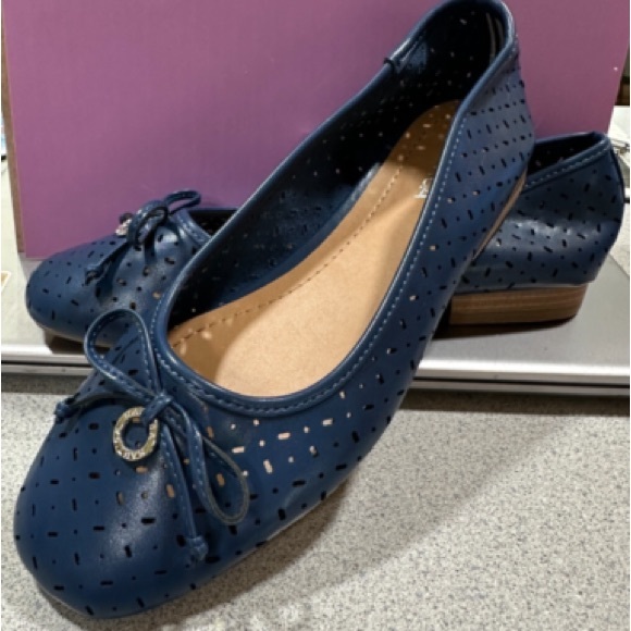 Nautica Shoes - Nautica Blue Perforated Loafers with Bow